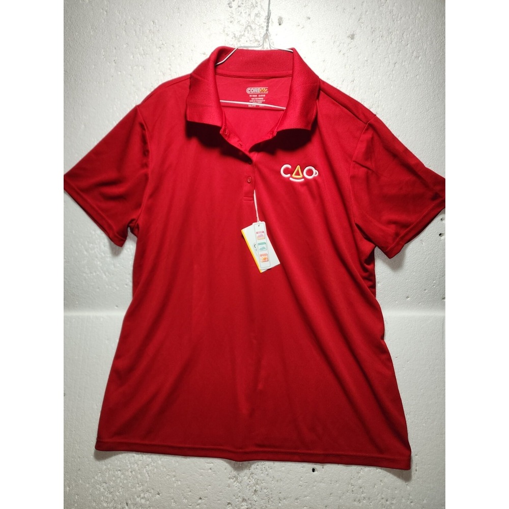Core365 Polo Shirt Women 2XL Red Short Sleeve Collared Buttons Cao Uniform NWT